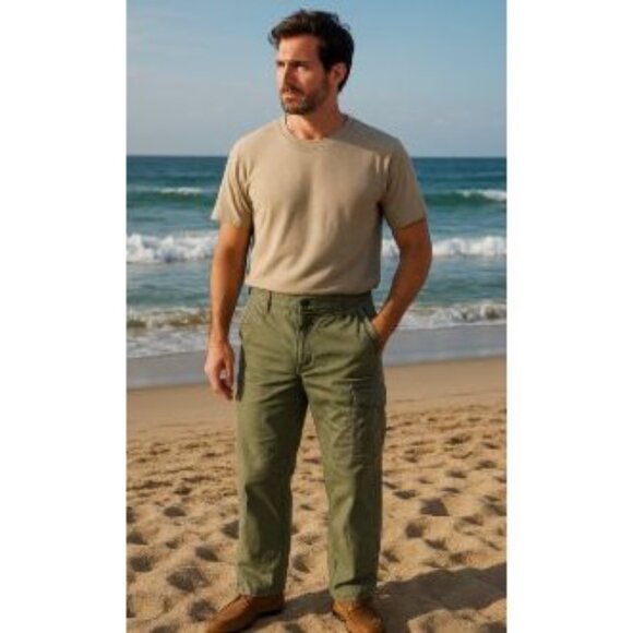 Dockers Size 36 Mens Cargo Pants Cotton Relaxed Fit Sage Green - Picture 4 of 8